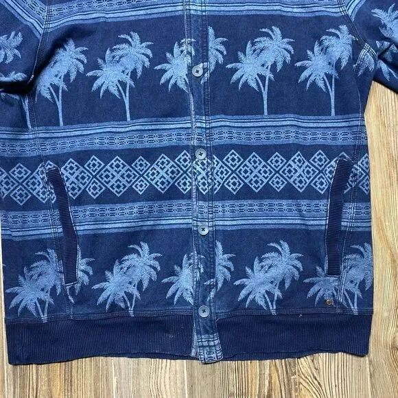 Tommy Bahama Shirt Indigo Isles Shirt Jacket Sz Medium CPO Blue T223546 LS$155